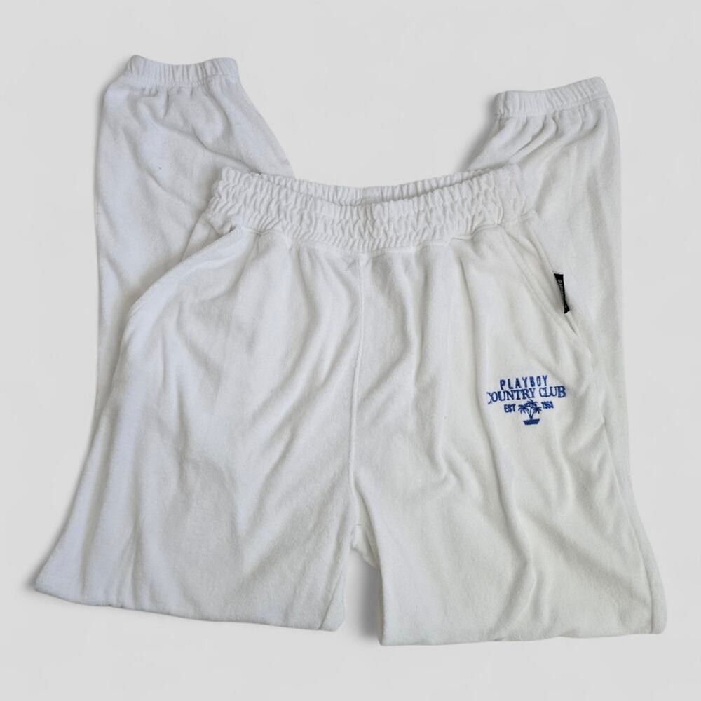 Playboy X Missguided White Country Club Sweatpants 4